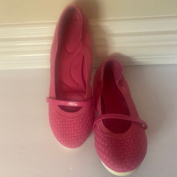 Dexflex Mary Jane Sport Pink Weave Pattern Ballet Flats Women’s Size 8.5M - Picture 1 of 7